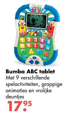 Aanbiedingen Bumba abc tablet - Bumba - Geldig van 09/10/2017 tot 06/12/2017 bij Multi Bazar