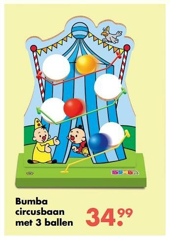 Aanbiedingen Bumba circusbaan met 3 ballen - Bumba - Geldig van 09/10/2017 tot 06/12/2017 bij Multi Bazar