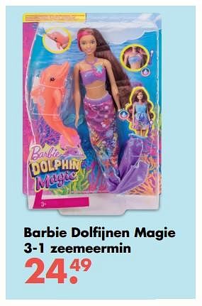 Aanbiedingen Barbie dolfijnen magie 3-1 zeemeermin - Mattel - Geldig van 09/10/2017 tot 06/12/2017 bij Multi Bazar
