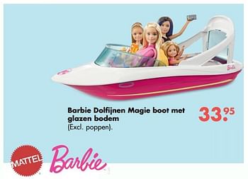 Aanbiedingen Barbie dolfijnen magie boot met glazen bodem - Mattel - Geldig van 09/10/2017 tot 06/12/2017 bij Multi Bazar