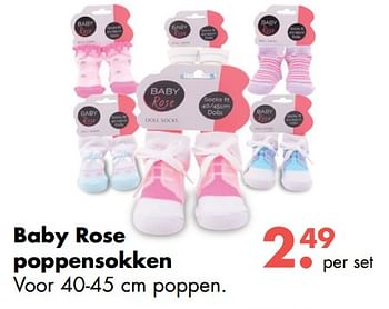 Aanbiedingen Baby rose poppensokken - Baby Rose - Geldig van 09/10/2017 tot 06/12/2017 bij Multi Bazar
