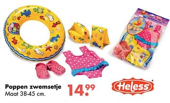 Aanbiedingen Poppen zwemsetje - Heless - Geldig van 09/10/2017 tot 06/12/2017 bij Multi Bazar