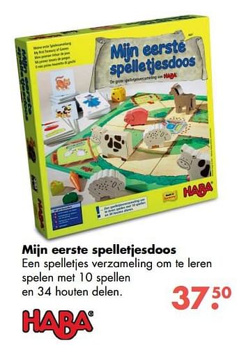 Aanbiedingen Mijn eerste spelletjesdoos - Haba - Geldig van 09/10/2017 tot 06/12/2017 bij Multi Bazar