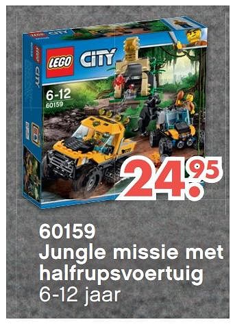 Aanbiedingen Jungle missie met halfrupsvoertuig - Lego - Geldig van 09/10/2017 tot 06/12/2017 bij Multi Bazar