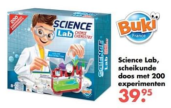 Aanbiedingen Science lab, scheikunde doos met 200 experimenten - Buki France - Geldig van 09/10/2017 tot 06/12/2017 bij Multi Bazar