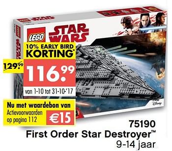 Aanbiedingen First order star destroyer - Lego - Geldig van 09/10/2017 tot 06/12/2017 bij Multi Bazar