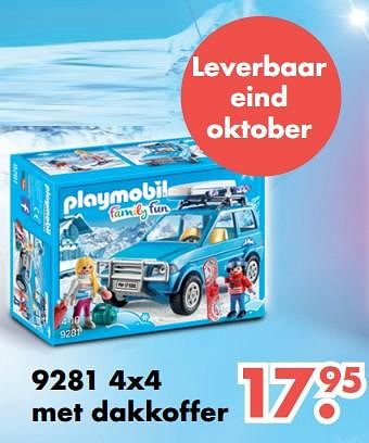 Aanbiedingen 4x4 met dakkoffer - Playmobil - Geldig van 09/10/2017 tot 06/12/2017 bij Multi Bazar