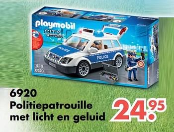 Aanbiedingen Politiepatrouille met licht en geluid - Playmobil - Geldig van 09/10/2017 tot 06/12/2017 bij Multi Bazar