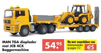 Aanbiedingen Man tga dieplader met jcb 4cx baggermachine - Bruder - Geldig van 09/10/2017 tot 06/12/2017 bij Multi Bazar