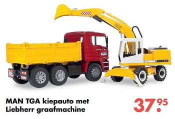 Aanbiedingen Man tga kiepauto met liebherr graafmachine - Bruder - Geldig van 09/10/2017 tot 06/12/2017 bij Multi Bazar