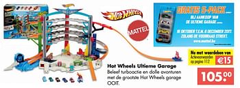 Aanbiedingen Hot wheels ultieme garage - Mattel - Geldig van 09/10/2017 tot 06/12/2017 bij Multi Bazar