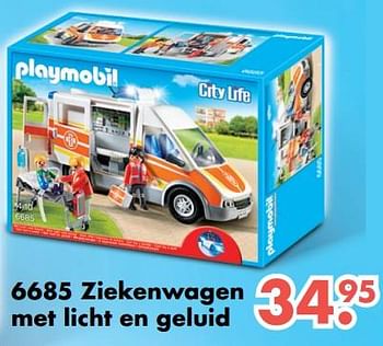 Aanbiedingen Ziekenwagen met licht en geluid - Playmobil - Geldig van 09/10/2017 tot 06/12/2017 bij Multi Bazar