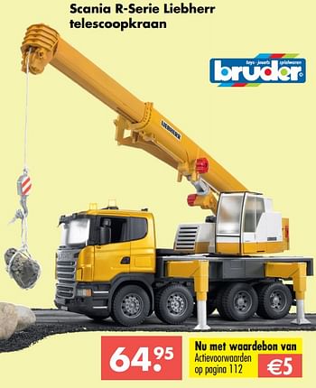 Aanbiedingen Scania r-serie liebherr telescoopkraan - Bruder - Geldig van 09/10/2017 tot 06/12/2017 bij Multi Bazar