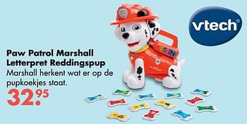 Aanbiedingen Paw patrol marshall letterpret reddingspup - Vtech - Geldig van 09/10/2017 tot 06/12/2017 bij Multi Bazar