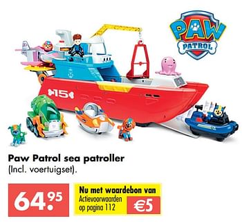 Aanbiedingen Paw patrol sea patroller - PAW  PATROL - Geldig van 09/10/2017 tot 06/12/2017 bij Multi Bazar