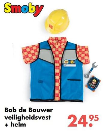 Aanbiedingen Bob de bouwer veiligheidvest + helm - Smoby - Geldig van 09/10/2017 tot 06/12/2017 bij Multi Bazar