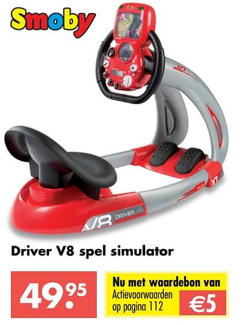 Aanbiedingen Driver v8 spel simulator - Smoby - Geldig van 09/10/2017 tot 06/12/2017 bij Multi Bazar