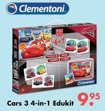 Aanbiedingen Cars 3 4-in-1 edukit - Clementoni - Geldig van 09/10/2017 tot 06/12/2017 bij Multi Bazar