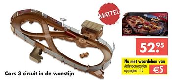 Aanbiedingen Cars 3 circuit in de woestijn - Mattel - Geldig van 09/10/2017 tot 06/12/2017 bij Multi Bazar