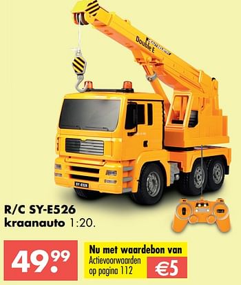 Aanbiedingen R-c sy-e526 kraanauto - Huismerk - Multi Bazar - Geldig van 09/10/2017 tot 06/12/2017 bij Multi Bazar