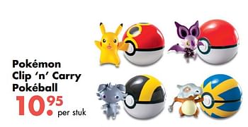Aanbiedingen Pokémon clip `n` carry pokéball - Pokemon - Geldig van 09/10/2017 tot 06/12/2017 bij Multi Bazar