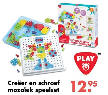 Aanbiedingen Creëer en schroef mozaïek speelset - Huismerk - Multi Bazar - Geldig van 09/10/2017 tot 06/12/2017 bij Multi Bazar