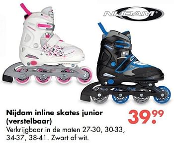Aanbiedingen Nijdam inline skates junior verstelbaar - Nijdam - Geldig van 09/10/2017 tot 06/12/2017 bij Multi Bazar