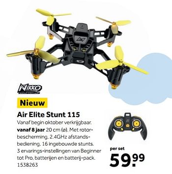 Aanbiedingen Air elite stunt 115 - Nikko - Geldig van 25/09/2017 tot 10/12/2017 bij Intertoys