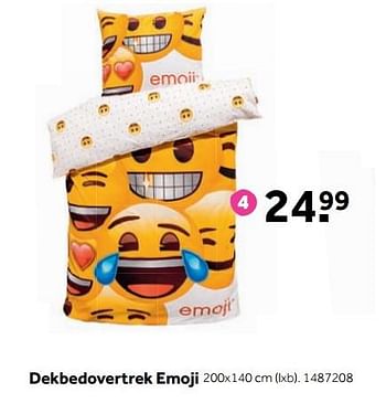 Aanbiedingen Dekbedovertrek emoji - Emoji - Geldig van 25/09/2017 tot 10/12/2017 bij Intertoys