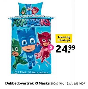 Aanbiedingen Dekbedovertrek pj masks - Huismerk - Intertoys - Geldig van 25/09/2017 tot 10/12/2017 bij Intertoys