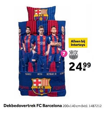 Aanbiedingen Dekbedovertrek fc barcelona - Huismerk - Intertoys - Geldig van 25/09/2017 tot 10/12/2017 bij Intertoys