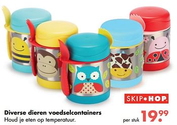 Aanbiedingen Diverse dieren voedselcontainers - Skip Hop - Geldig van 09/10/2017 tot 06/12/2017 bij Multi Bazar