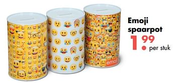 Aanbiedingen Emoji spaarpot - Emoji - Geldig van 09/10/2017 tot 06/12/2017 bij Multi Bazar