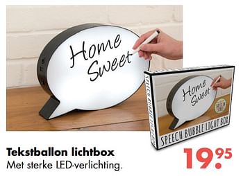 Aanbiedingen Tekstballon lichtbox - Huismerk - Multi Bazar - Geldig van 09/10/2017 tot 06/12/2017 bij Multi Bazar