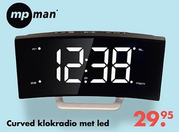 Aanbiedingen Curved klokradio met led - MP Man - Geldig van 09/10/2017 tot 06/12/2017 bij Multi Bazar