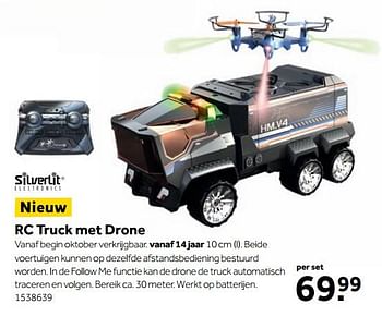 Aanbiedingen Rc truck met drone - Silverlit - Geldig van 25/09/2017 tot 10/12/2017 bij Intertoys