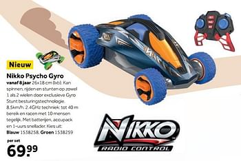 Aanbiedingen Nikko psycho gyro blauw - Nikko - Geldig van 25/09/2017 tot 10/12/2017 bij Intertoys