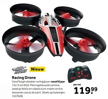 Aanbiedingen Racing drone - Air Hogs - Geldig van 25/09/2017 tot 10/12/2017 bij Intertoys