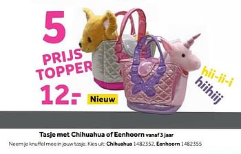 Aanbiedingen Tasje met chihuahua of eenhoorn - Huismerk - Intertoys - Geldig van 25/09/2017 tot 10/12/2017 bij Intertoys