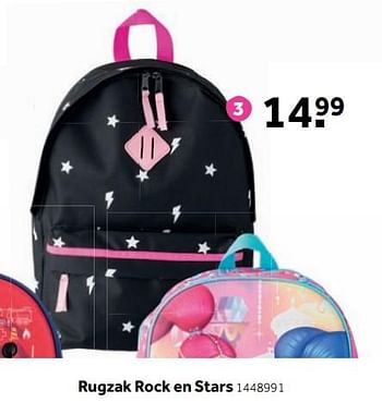 Aanbiedingen Rugzak rock en stars - Huismerk - Intertoys - Geldig van 25/09/2017 tot 10/12/2017 bij Intertoys