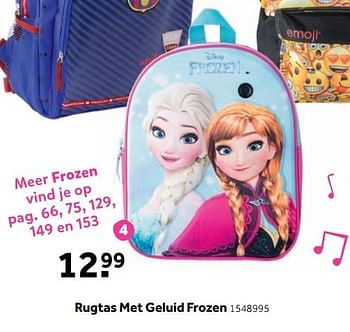 Aanbiedingen Rugtas met geluid frozen - Disney  Frozen - Geldig van 25/09/2017 tot 10/12/2017 bij Intertoys