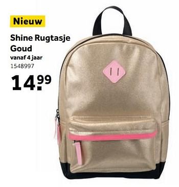 Aanbiedingen Shine rugtasje goud - Huismerk - Intertoys - Geldig van 25/09/2017 tot 10/12/2017 bij Intertoys