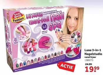 Aanbiedingen Luxe 3-in-1 nagelstudio - Small world fashion - Geldig van 25/09/2017 tot 10/12/2017 bij Intertoys