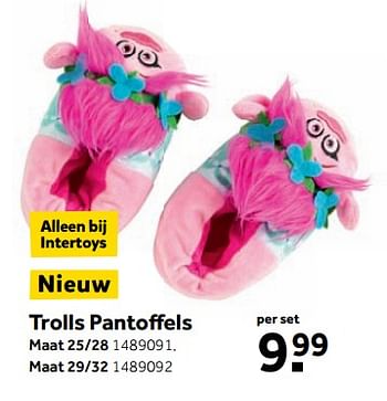 Aanbiedingen Trolls pantoffels - Huismerk - Intertoys - Geldig van 25/09/2017 tot 10/12/2017 bij Intertoys