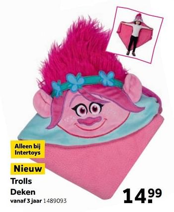 Aanbiedingen Trolls deken - Huismerk - Intertoys - Geldig van 25/09/2017 tot 10/12/2017 bij Intertoys