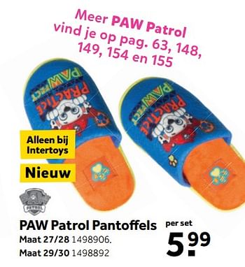 Aanbiedingen Paw patrol pantoffels - PAW  PATROL - Geldig van 25/09/2017 tot 10/12/2017 bij Intertoys