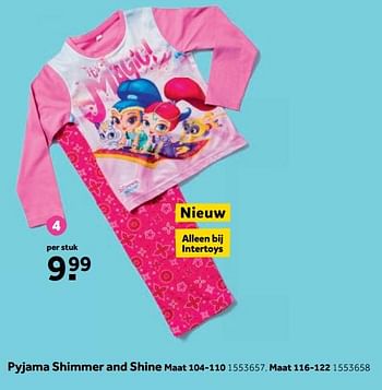 Aanbiedingen Pyjama shimmer and shine - Huismerk - Intertoys - Geldig van 25/09/2017 tot 10/12/2017 bij Intertoys