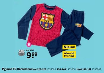 Aanbiedingen Pyjama fc barcelona - Huismerk - Intertoys - Geldig van 25/09/2017 tot 10/12/2017 bij Intertoys