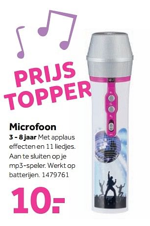 Aanbiedingen Microfoon - Huismerk - Intertoys - Geldig van 25/09/2017 tot 10/12/2017 bij Intertoys