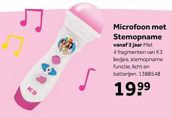 Aanbiedingen Microfoon met stemopname - Huismerk - Intertoys - Geldig van 25/09/2017 tot 10/12/2017 bij Intertoys